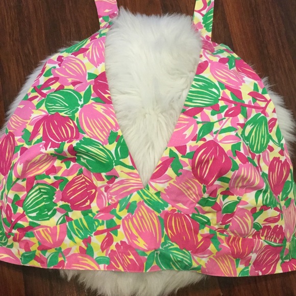 Lilly Pulitzer Tops - NWOT Lilly Pulitzer Halter Crop Top Tulips Tie